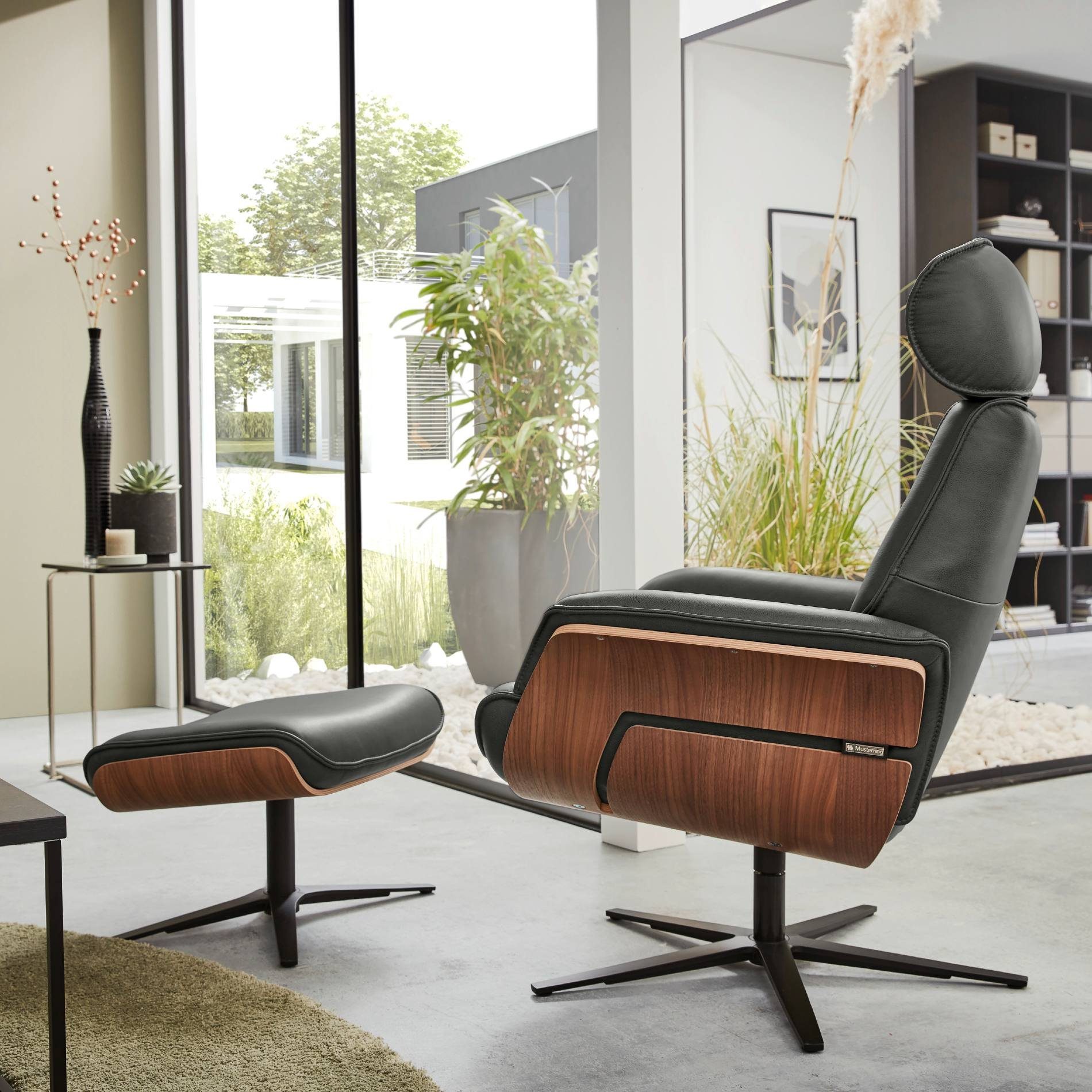 Musterring Relaxsessel MR 276, Holzschalensessel inkl. passendem Hocker, 5 Jahre Garantie