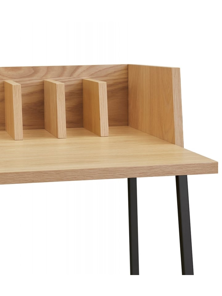 KADIMA DESIGN Schreibtisch SALMON aus Holz und Metall | Moderner Stil in Beige-Schwarz günstig kaufen onesize