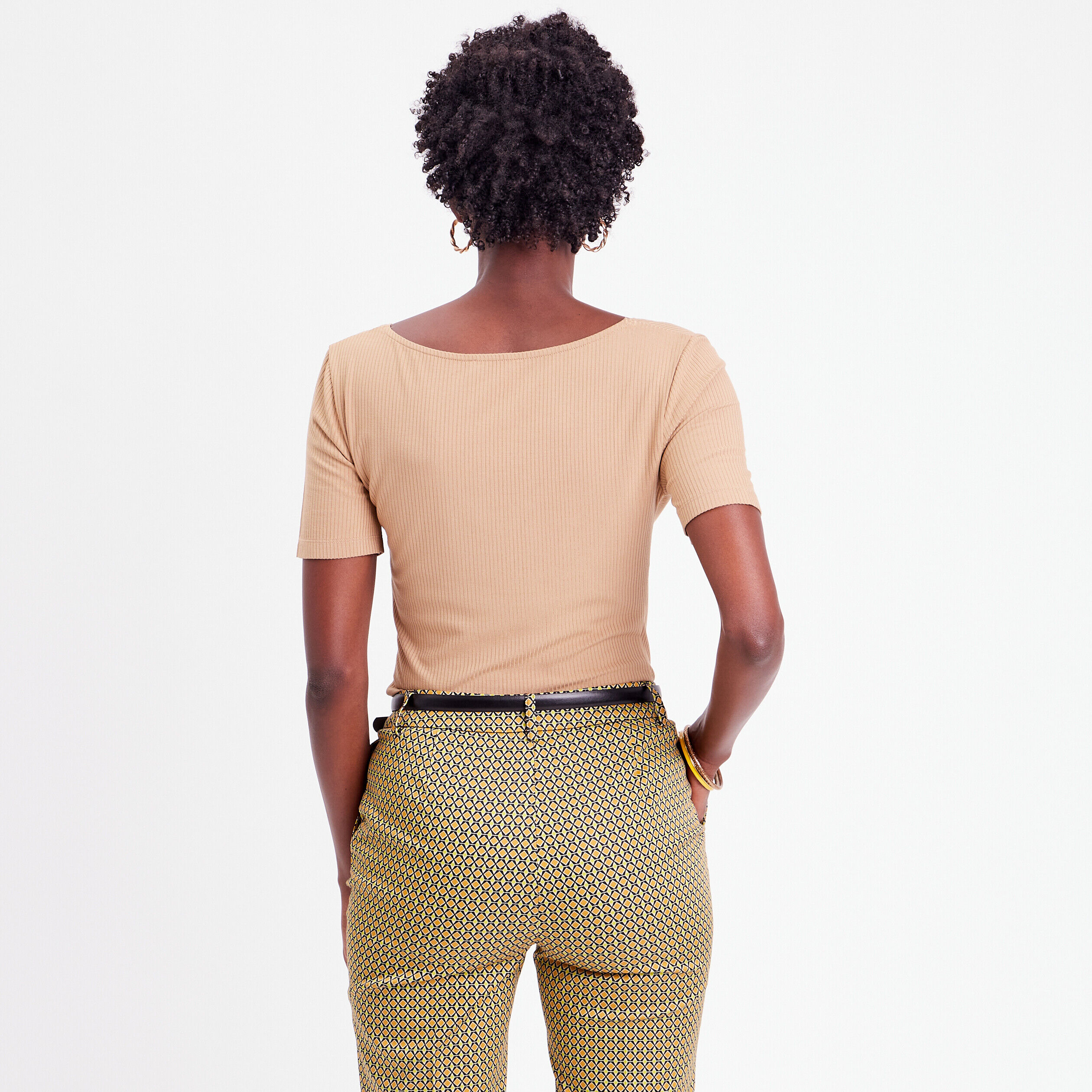 T-shirt manches courtes marron clair femme | Cache Cache