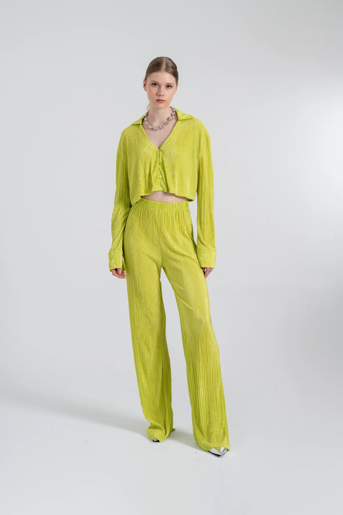 HOLLY LOLLY  Elastische Taille, flexible, bequeme Hose, Grün