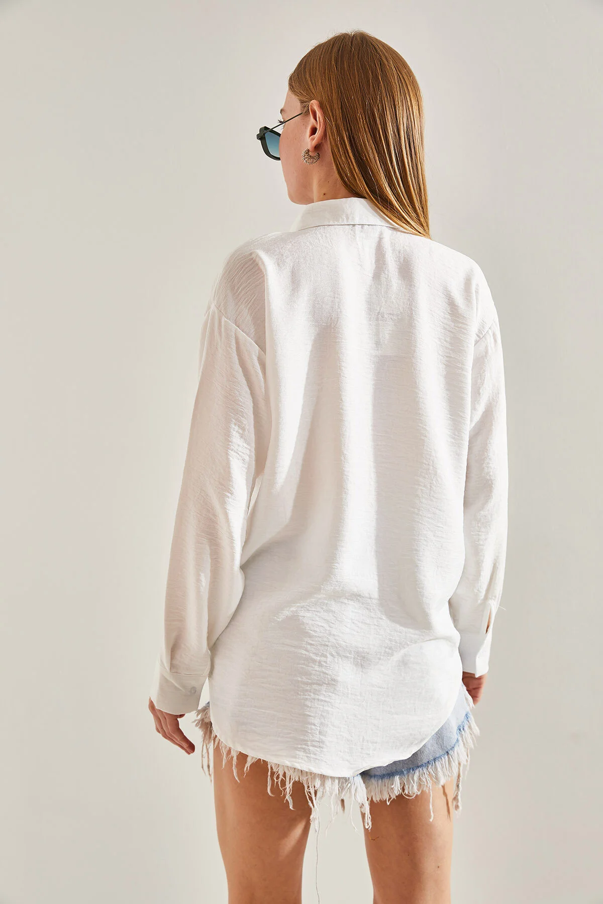 Bianco Lucci  Damen besticktes Leinenhemd