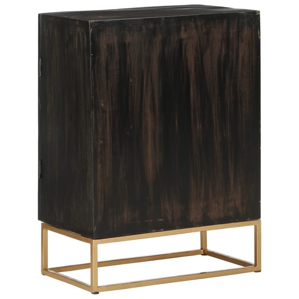 vidaXL Sideboard Sideboard Schwarz 55x34x75 cm Massivholz Mango und Eisen (1 St)