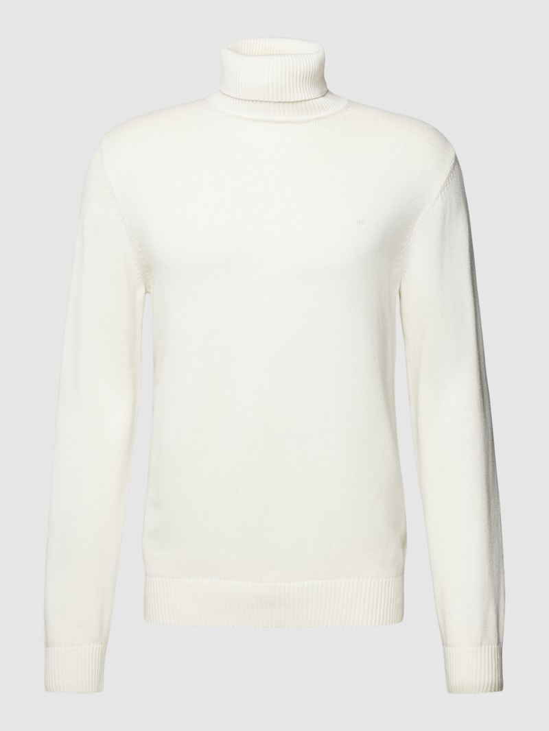 Strickpullover mit Rollkragen in offwhite meliert