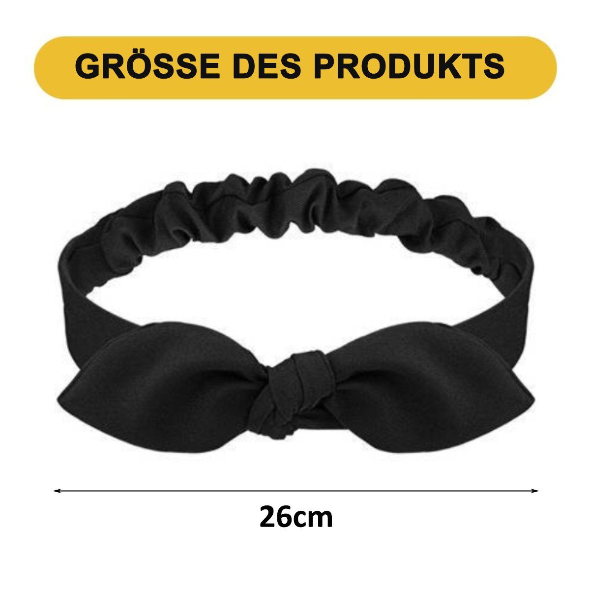 Juoungle Haarband 6 Stück Haarband,Einfarbiges Haarband mit Schleife für Damen,6 Farben