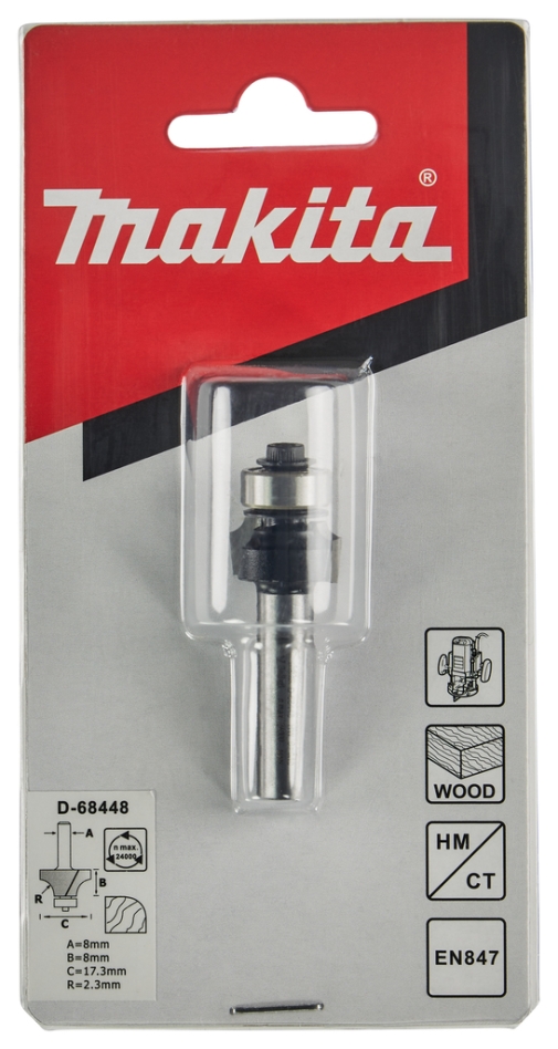 Makita Accessories D-68448 Κόφτης στρογγυλοποίησης 17,3 x 8 mm S8