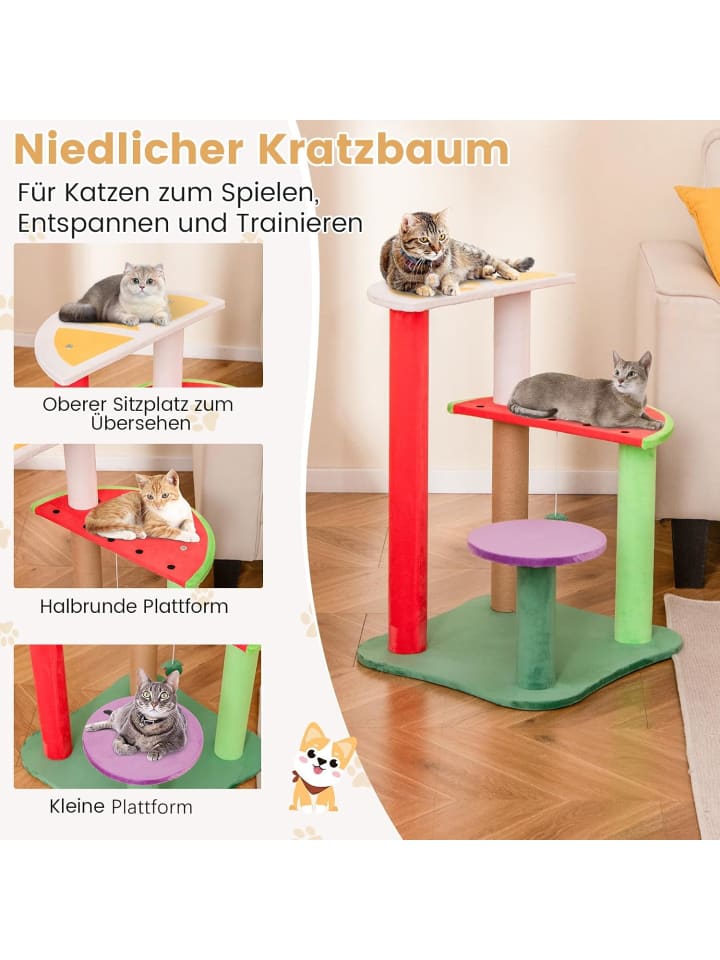 COSTWAY Kratzbaum Klein mit Obstmotiven in Bunt günstig kaufen onesize
