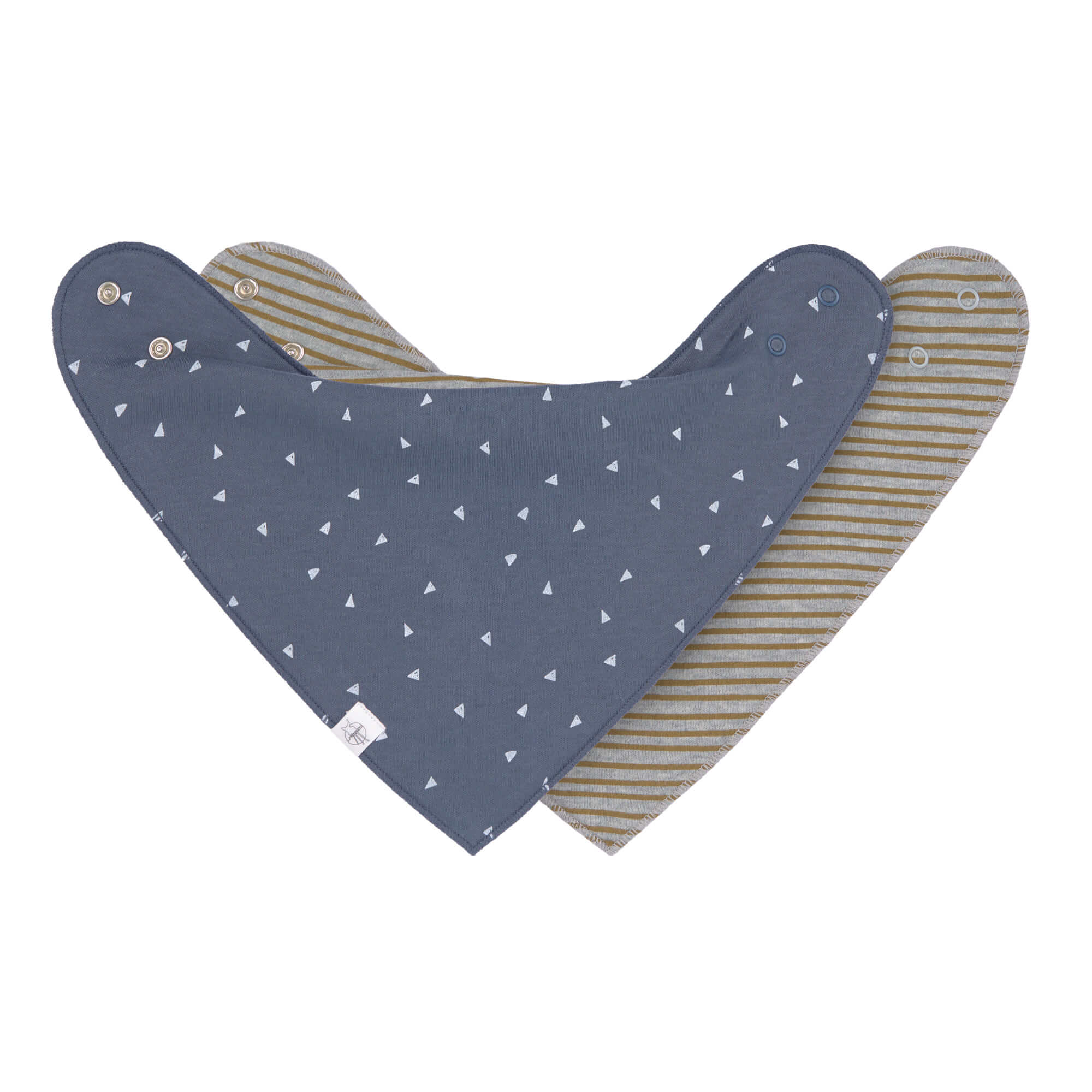 Dreieckstuch Baby (2 Stk) - Bandana, Blue Grey