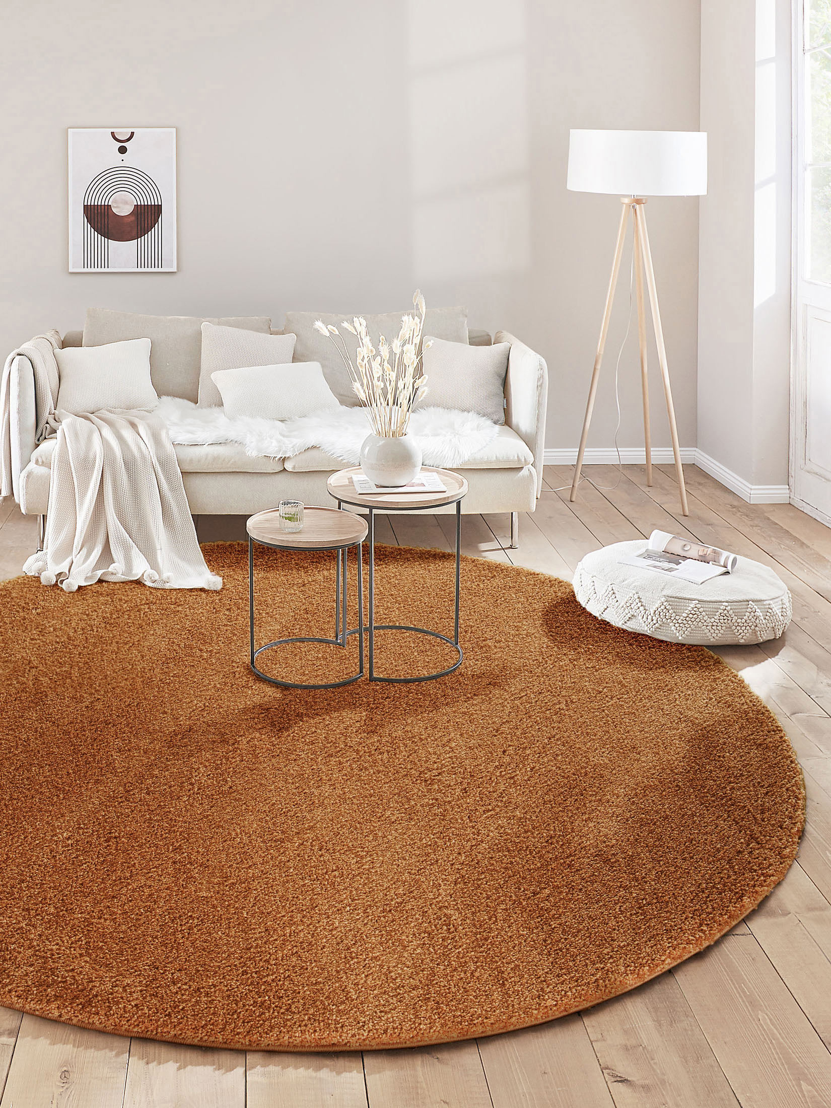 Lounge Hochflor-Teppich, Cognac