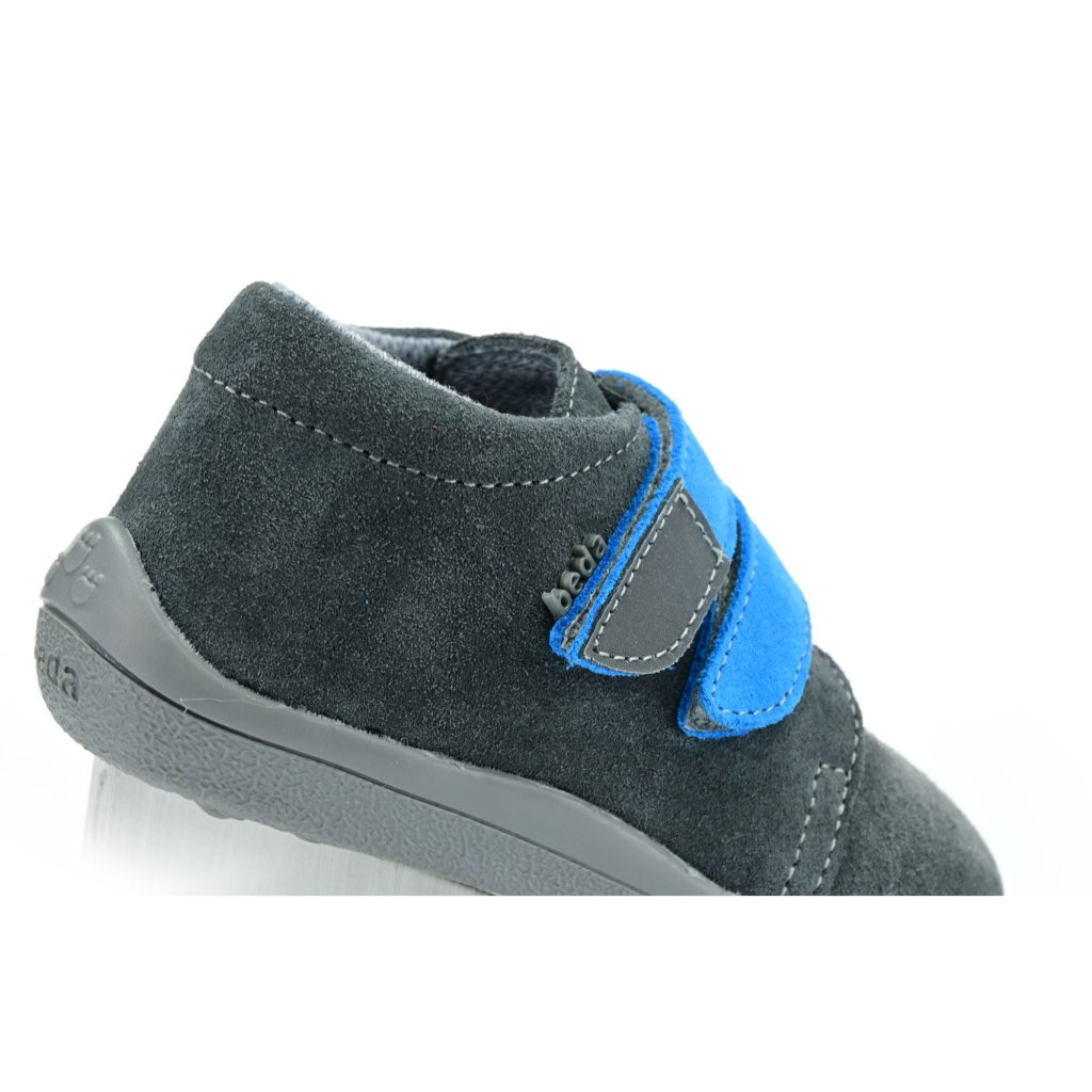 Beda Robin mit Membran und Hinterkappe (BF 0001/W/M/OP/FW) dunkelgraue Barfuß-Stiefeletten
