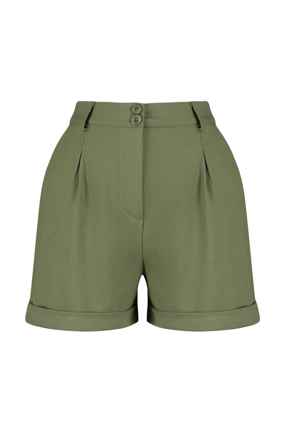 Trendyol Collection  Shorts - Grün - Hoher Bund
