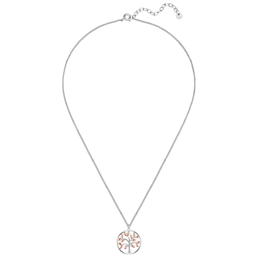 Glanzstücke München Chaîne Arbre de vie Argent sterling Lab Grown Diamond en Argent/or rose collier