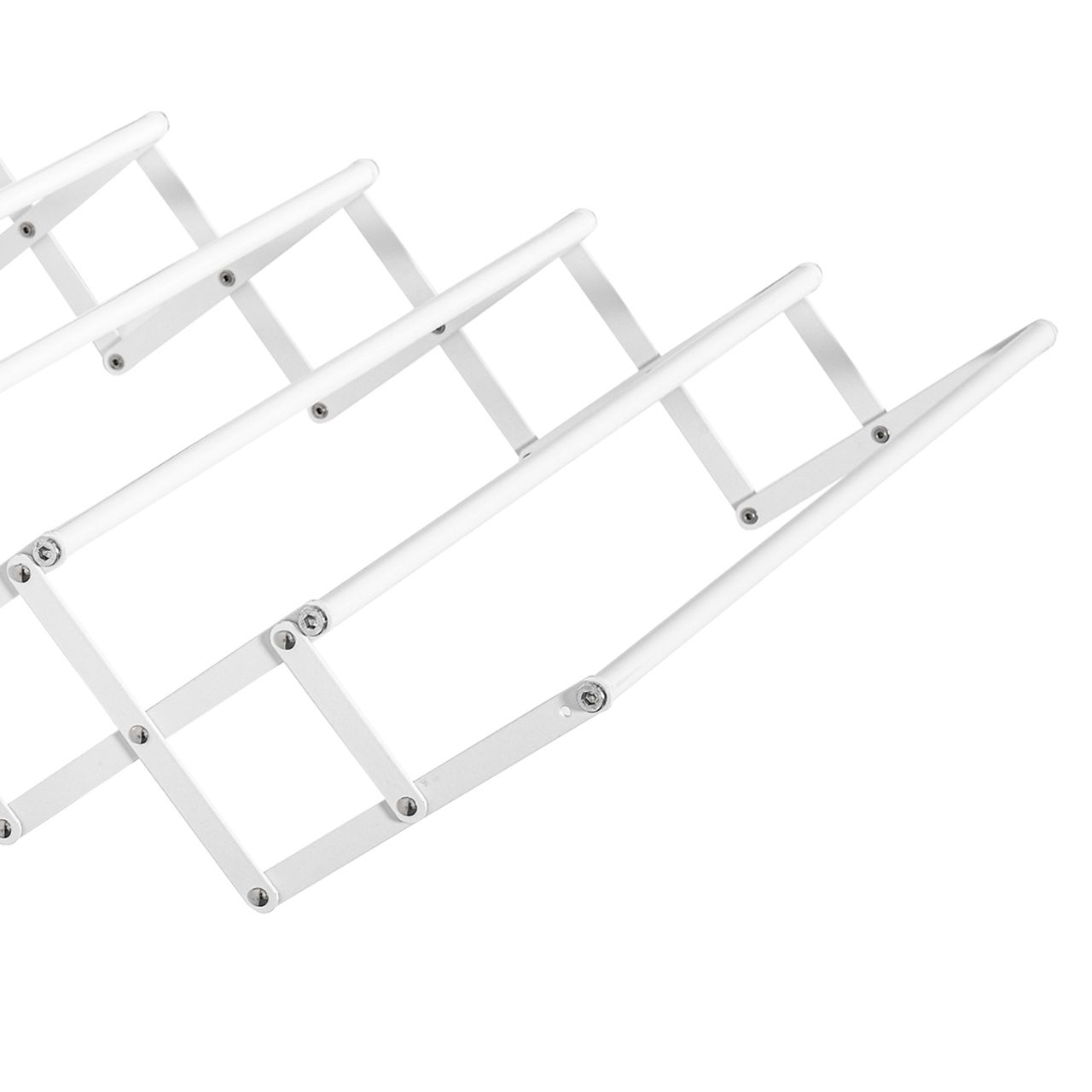 HOMCOM Wandtrockner Wäscheständer für Wandmontage Wandwäschetrockner ausziehbar klappbar platzsparender Wäschereck für kleine Haushalte für drinnen und draußen Metall Weiß 63,5 x 60 x 20 cm