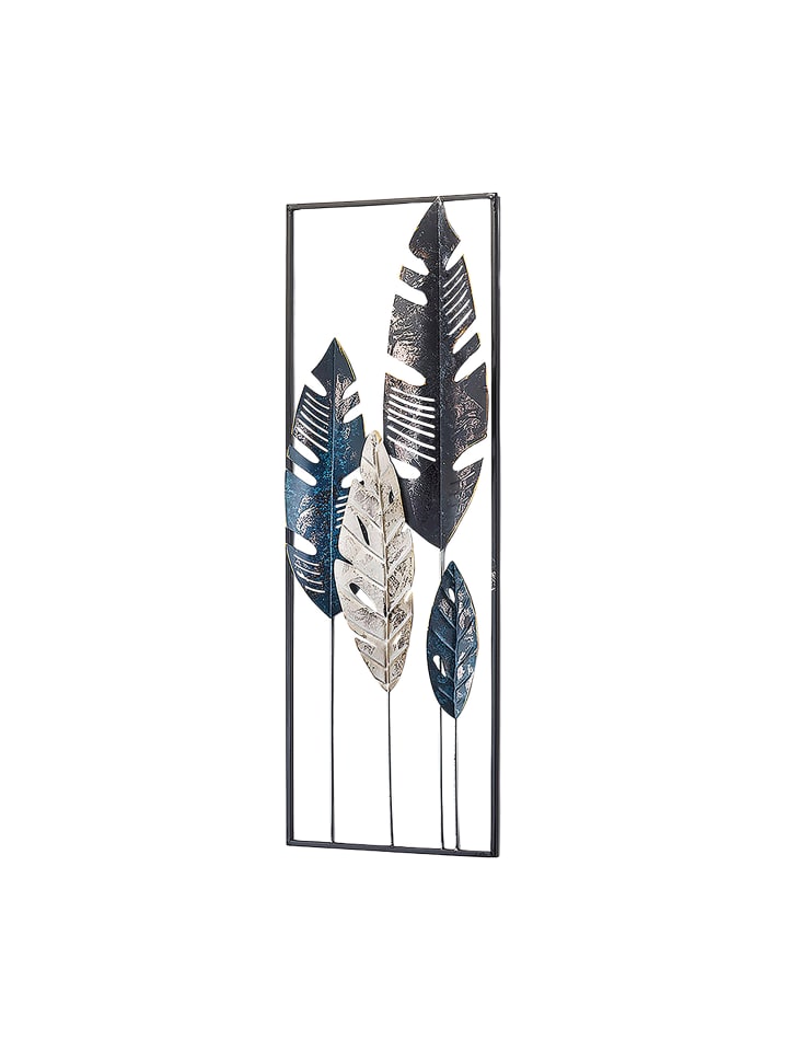 kobolo Metallbild LEAFS in Grau günstig kaufen onesize