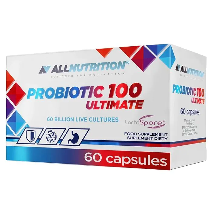 Allnutrition Probiotic 100 Ultimate, дијететски суплемент који садржи живе бактеријске културе, капсуле