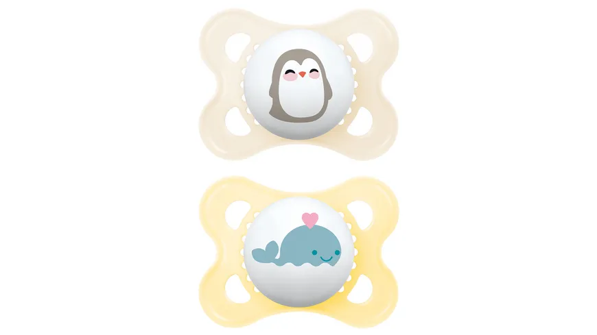 MAM Original Silikon, 0-6 Mon., 2 Stk, Pinguin/Wal
