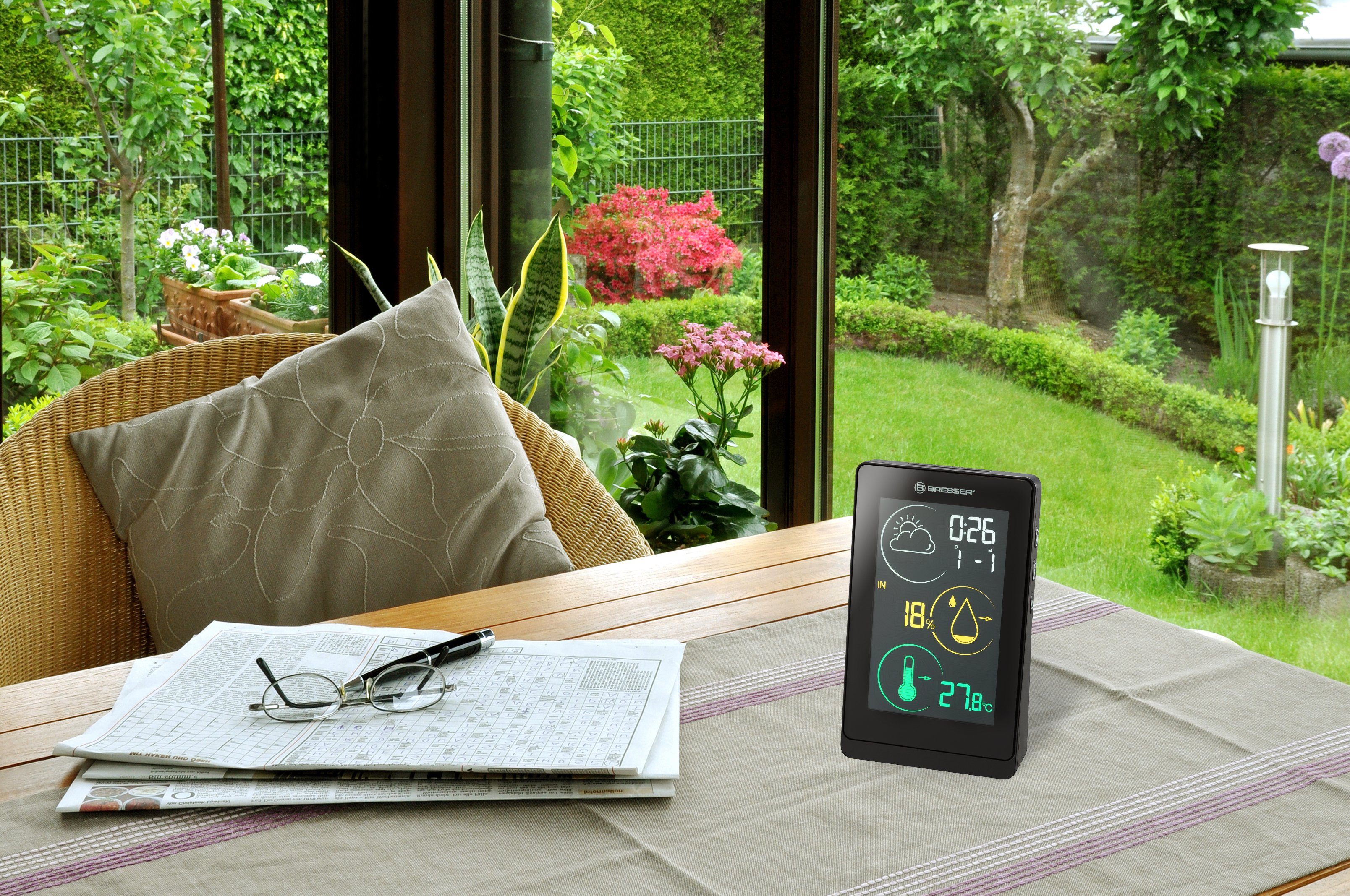 BRESSER BRESSER Farbwetterstation Temeo Life H Funkwetterstation