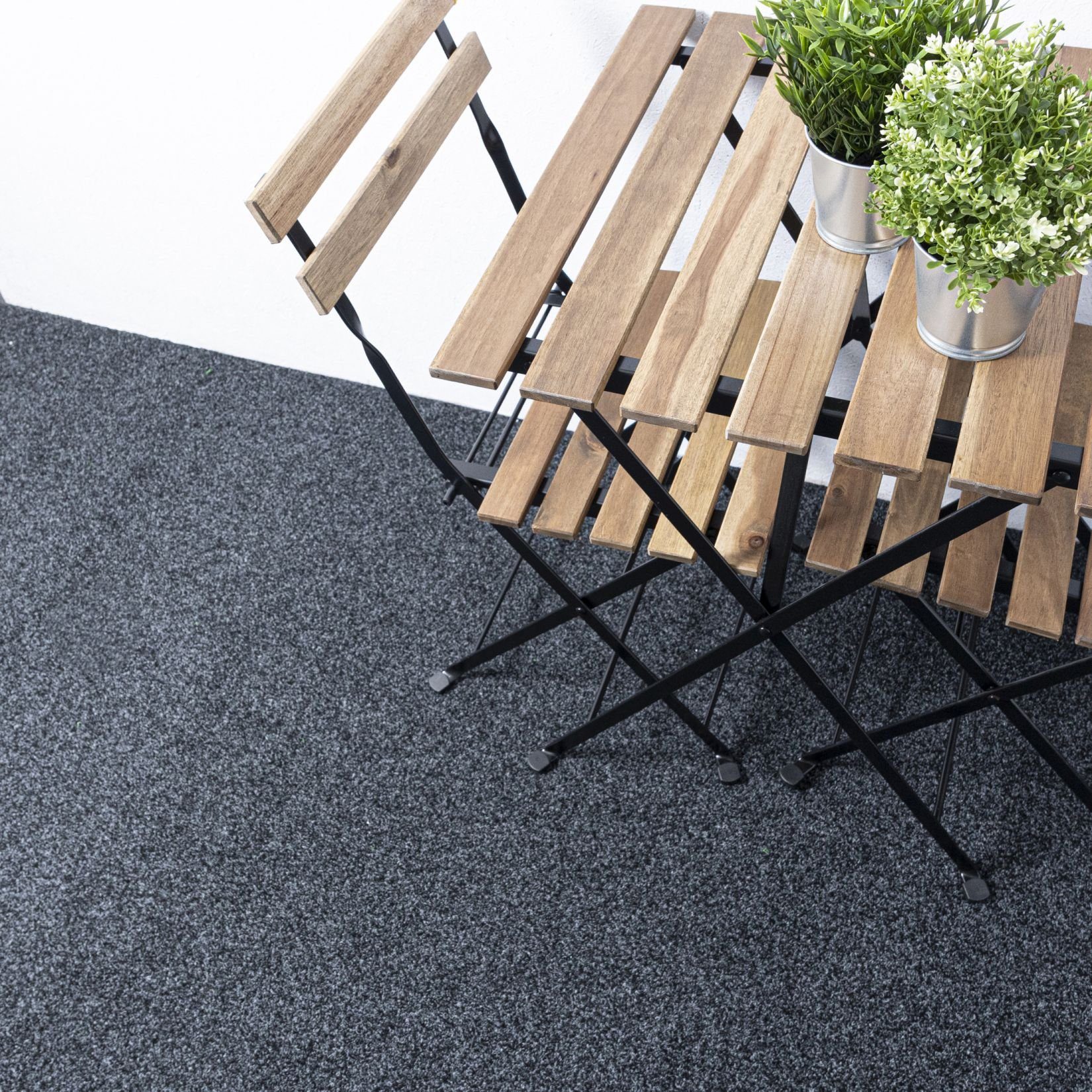 Kunstrasen Kunstrasen mit Noppen, Meterware, Outdoor Grau, Mazovia, 100 x 125 cm, UV-beständig, witterungsbeständig und wetterfest, für Balkone, Terrassen, Camping