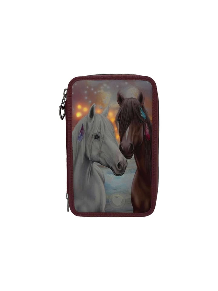 Depesche 3-Fach Federtasche LED Pferde Miss Melody 20 x 13 x 7,5 cm in rostrot günstig kaufen onesize