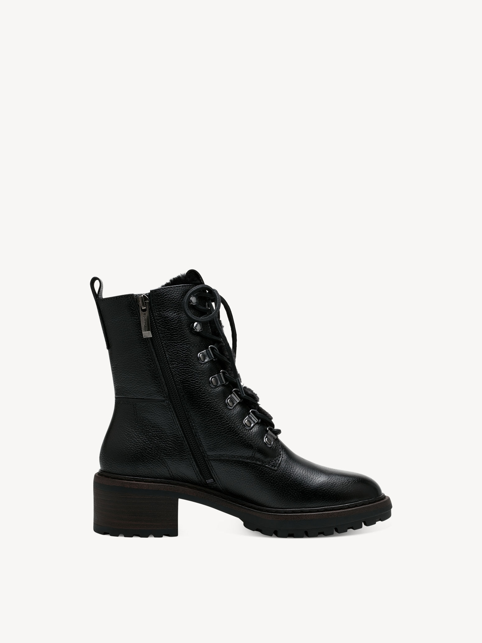 Bottine en cuir - noir doublure chaude