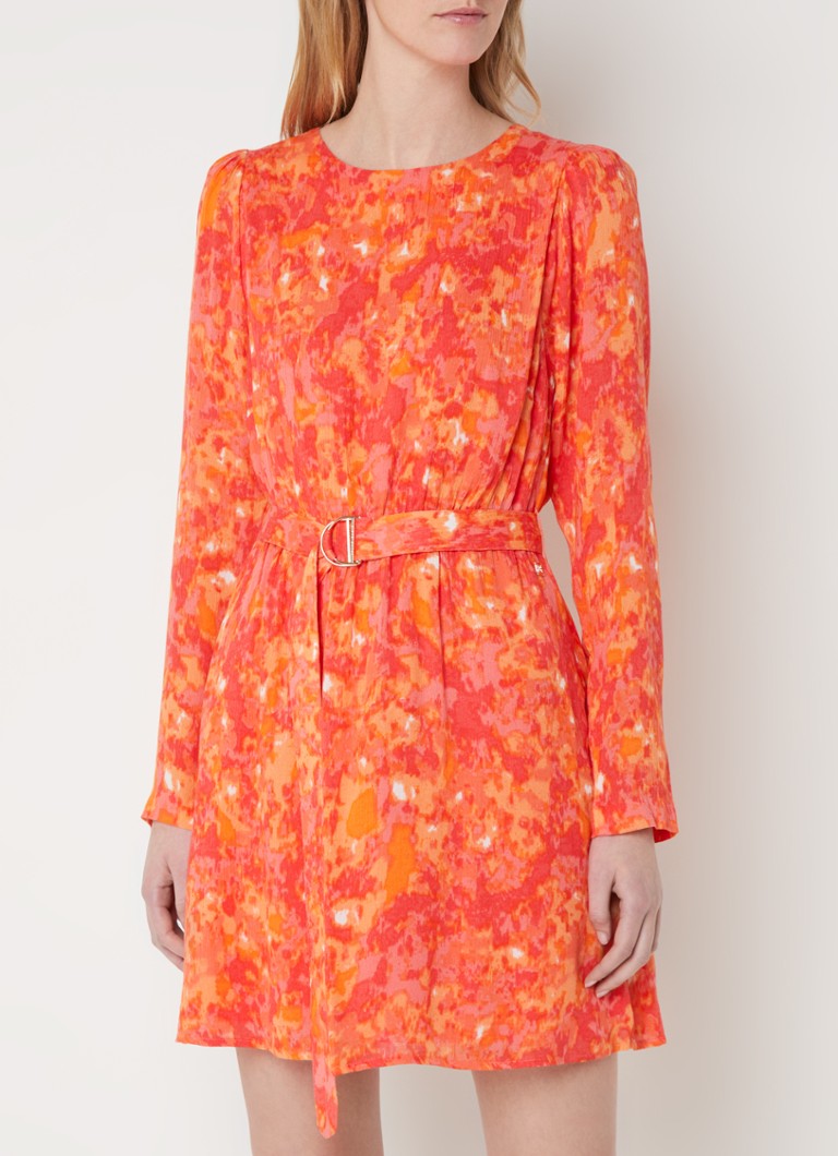 Vestido túnica corto con mangas abullonadas y lazo ajustable de Fifth House Avery