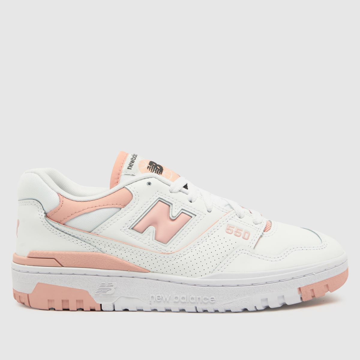 New Balance bb550 cipők fehér és rózsaszín színben