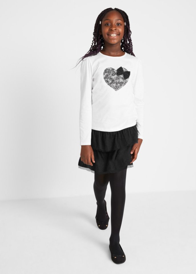 Mädchen Langarmshirt und Tüllrock (2-tlg.Set)