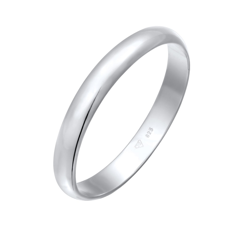 Elli Elli Bague Femmes Bande Couple Simple Large en Argent Sterling 925 Bague