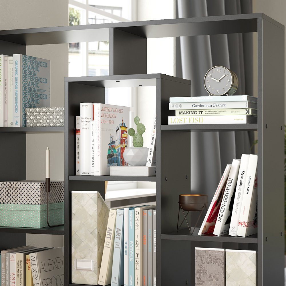Vicco Raumteiler Bücherregal Standregal 12 Fächer Schwarz