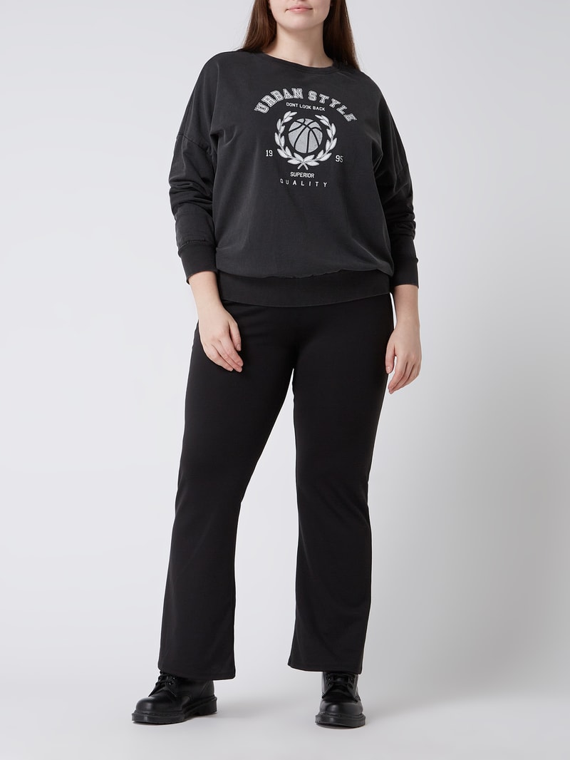 PLUS SIZE Sweatshirt aus Baumwolle Modell 'Mille' in schwarz