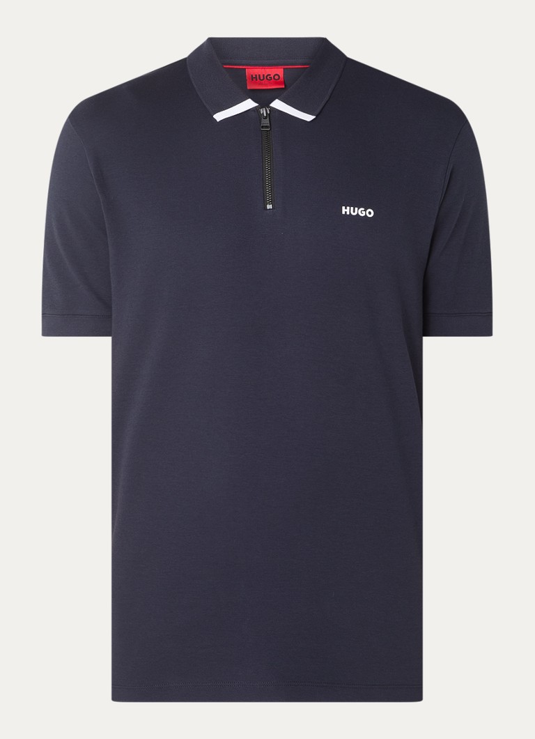 HUGO BOSS Dalomino regulāra piegriezuma polo krekls ar pusrāvējslēdzēju un logotipu