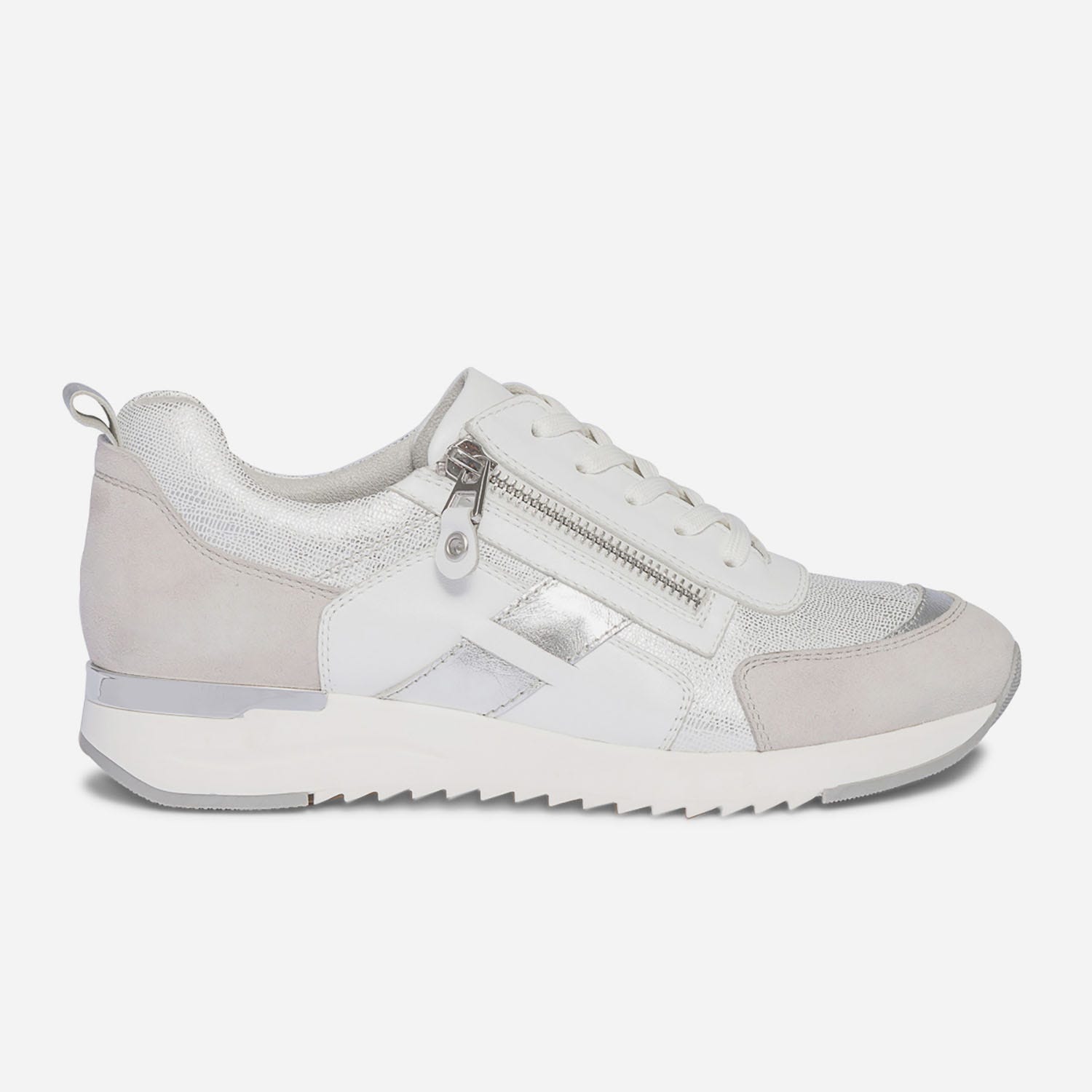 Tennis CAPRICE blanche, grise et argent