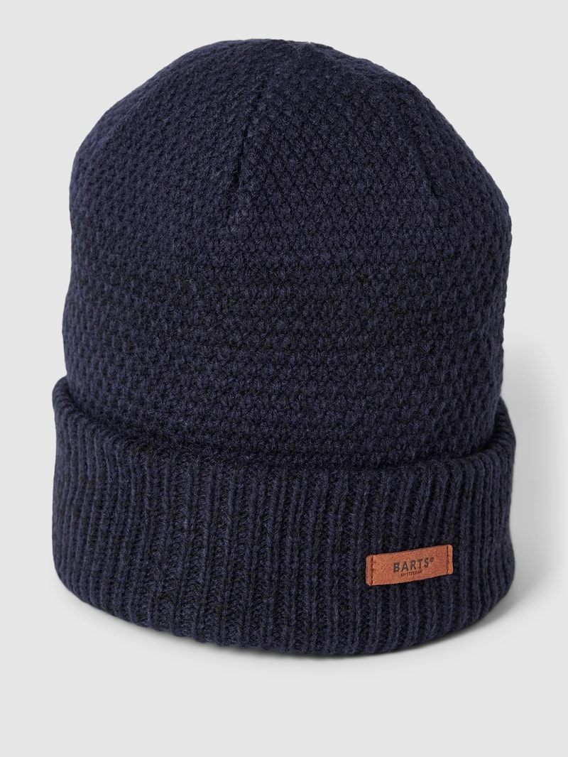 Beanie mit Label-Detail in marineblau