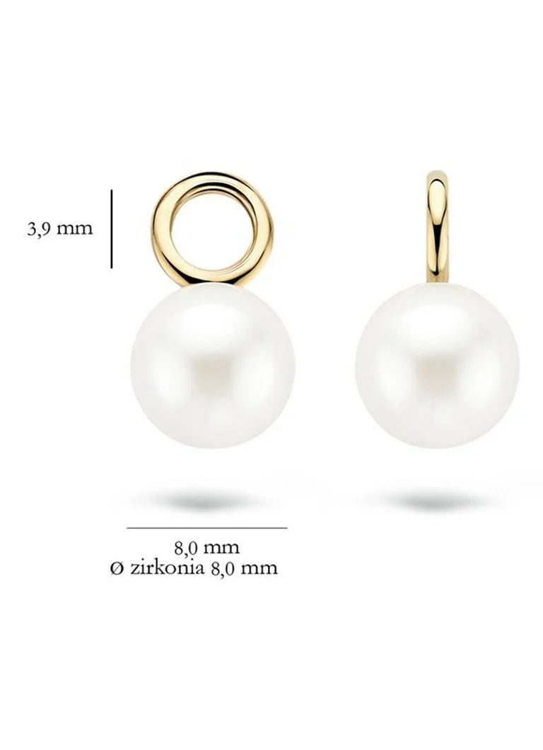 Orecchini rosa cipria in oro giallo 14 carati con perla 9023YPW