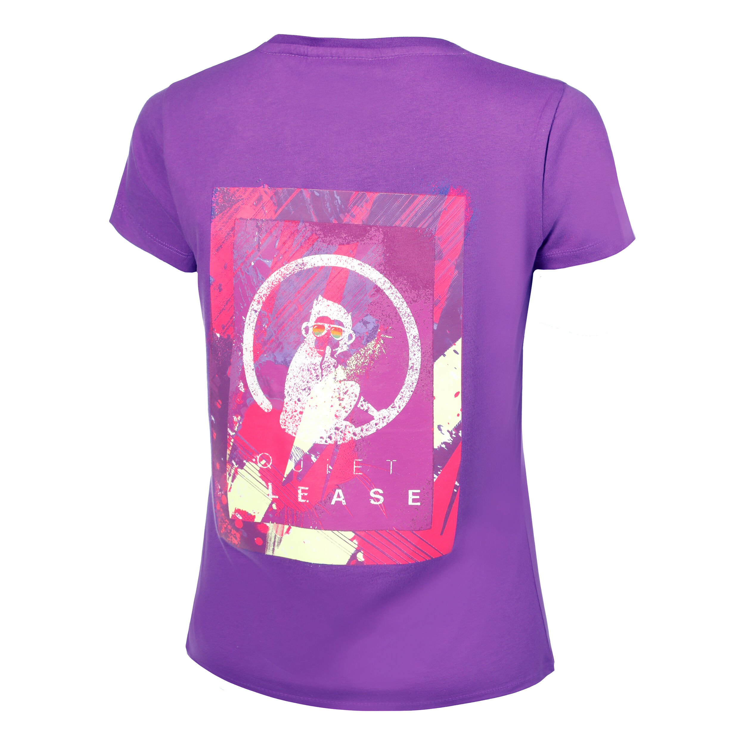 Flashy Backprint T-Shirt Damen - Berry, Mehrfarbig
