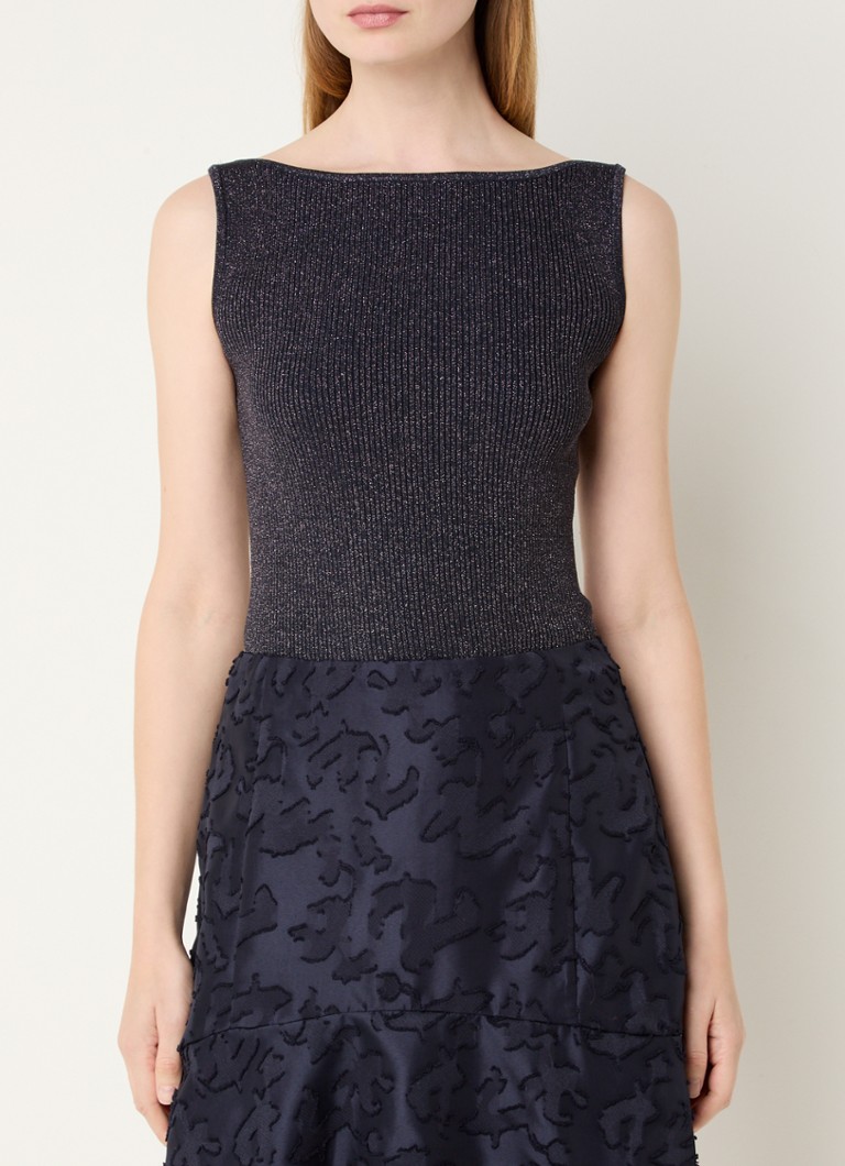 Maglia a coste Neo Noir Talia con inserti in lurex