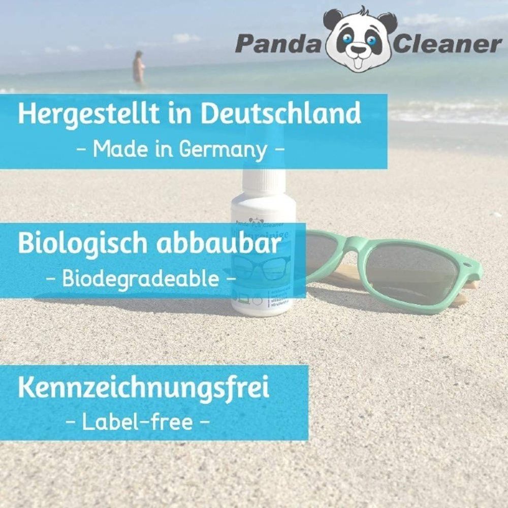 PandaCleaner Brillenreiniger - Bio-Konzentrat - Anti-Beschlag-Formel Glasreiniger (Set, [3-St. 50ml + 250ml + Mikrofasertuch)