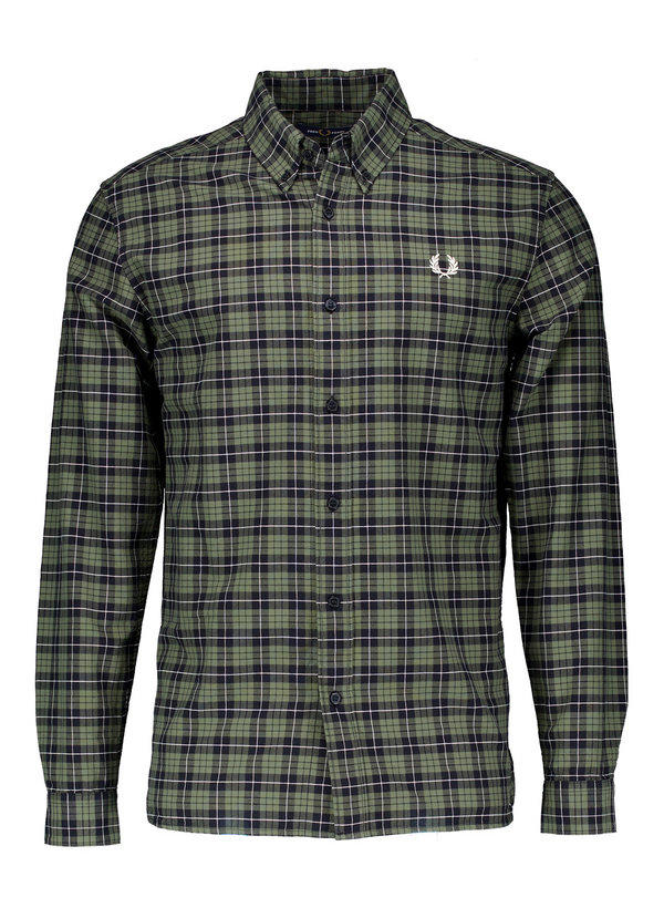 Fred Perry, Hemd, Baumwolle, dunkelgrün-schwarz kariert