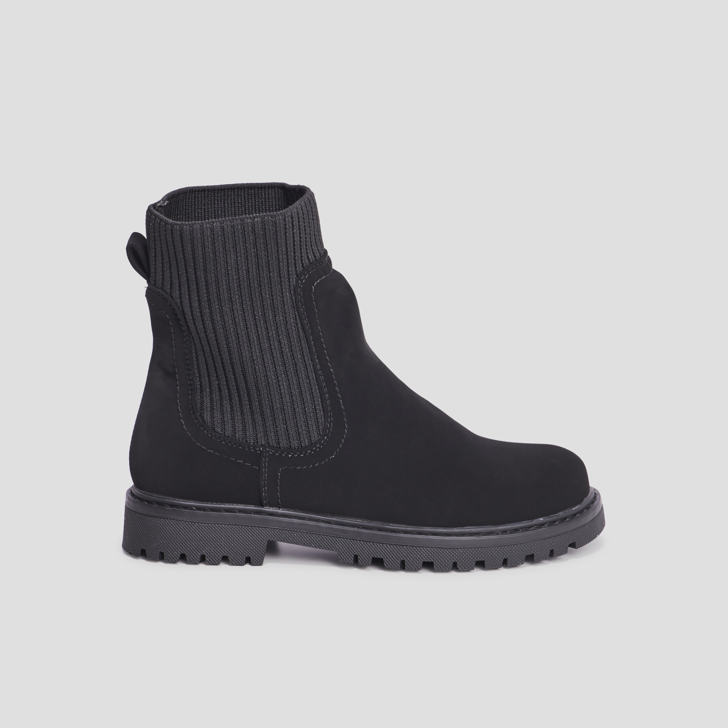 Bottines chaussettes élastiquées noir fille | La Halle