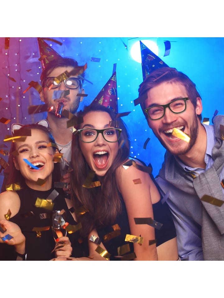 relaxdays 12 x Partybrille in Schwarz günstig kaufen onesize
