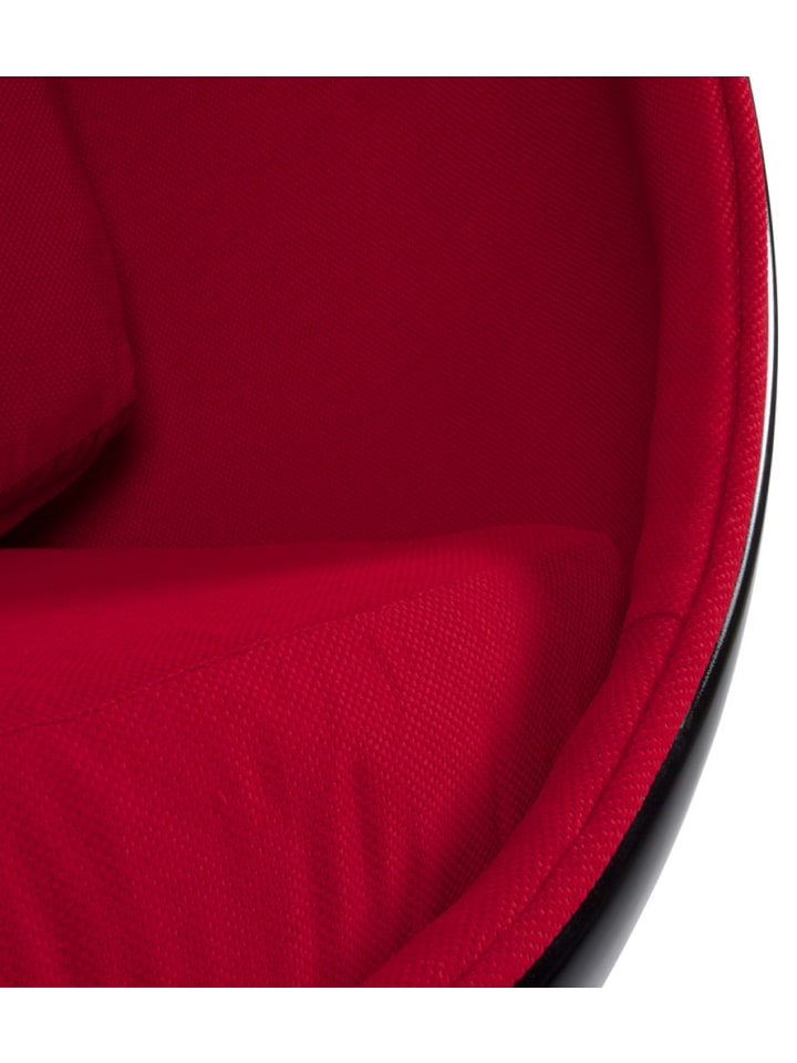 KADIMA DESIGN Designer Eiersessel für Wohnzimmer aus Fiberglas und Textilien in Schwarz-Rot günstig kaufen onesize