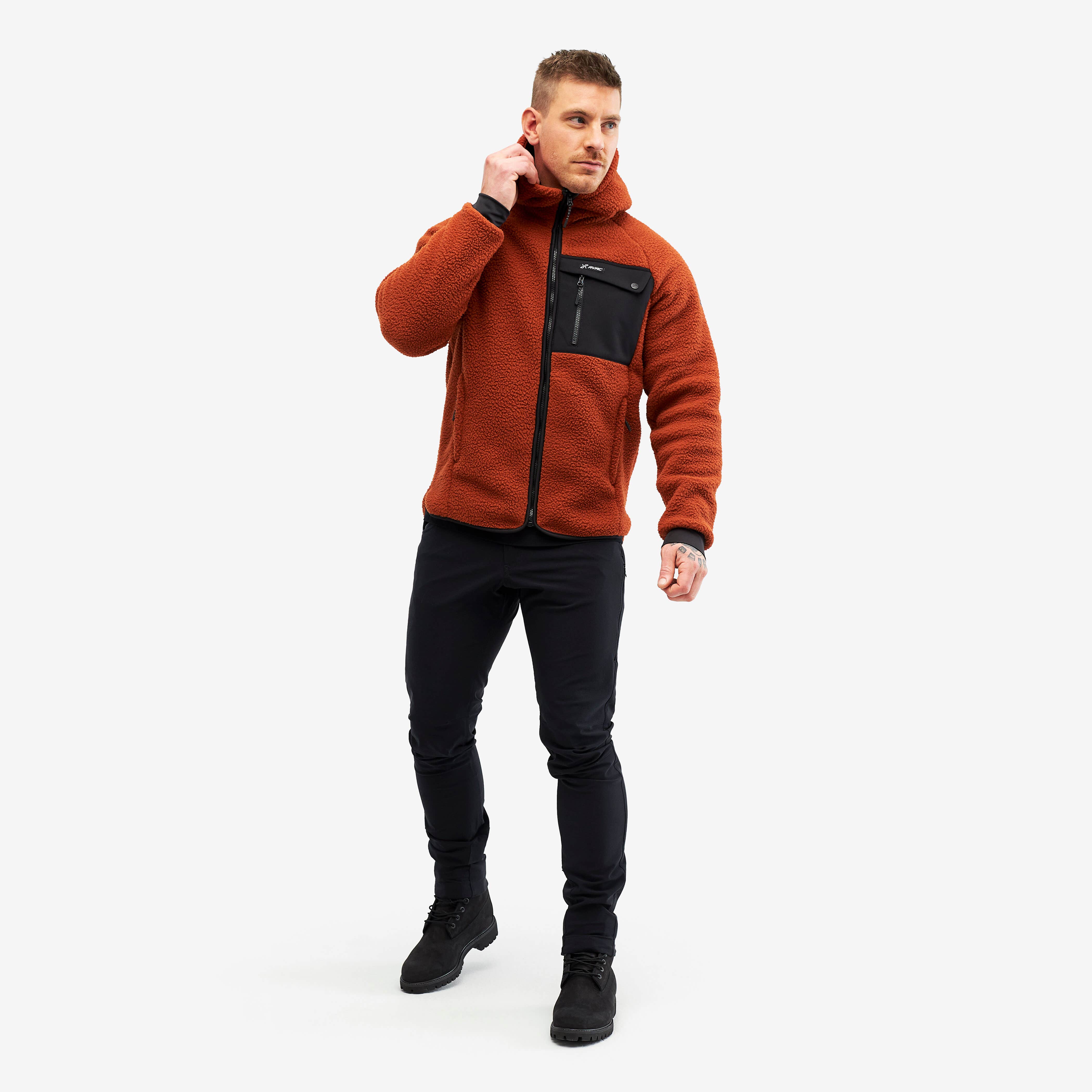 Sherpa Hoodie Homme Rusty Orange