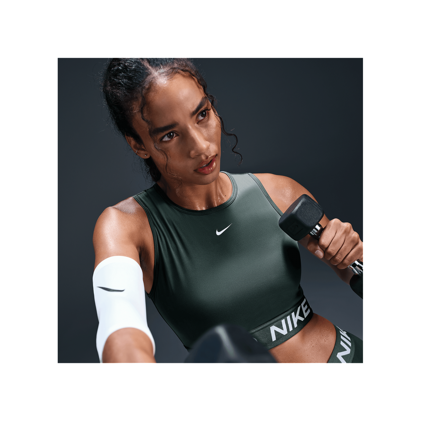 Nike Pro 365 Crop Tanktop Damen Grün F338