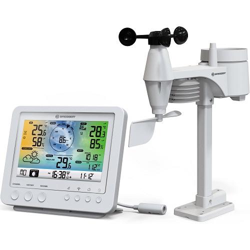 Bresser WLAN Farbwettercenter mit 5-in-1 Profi-Sensor weiß