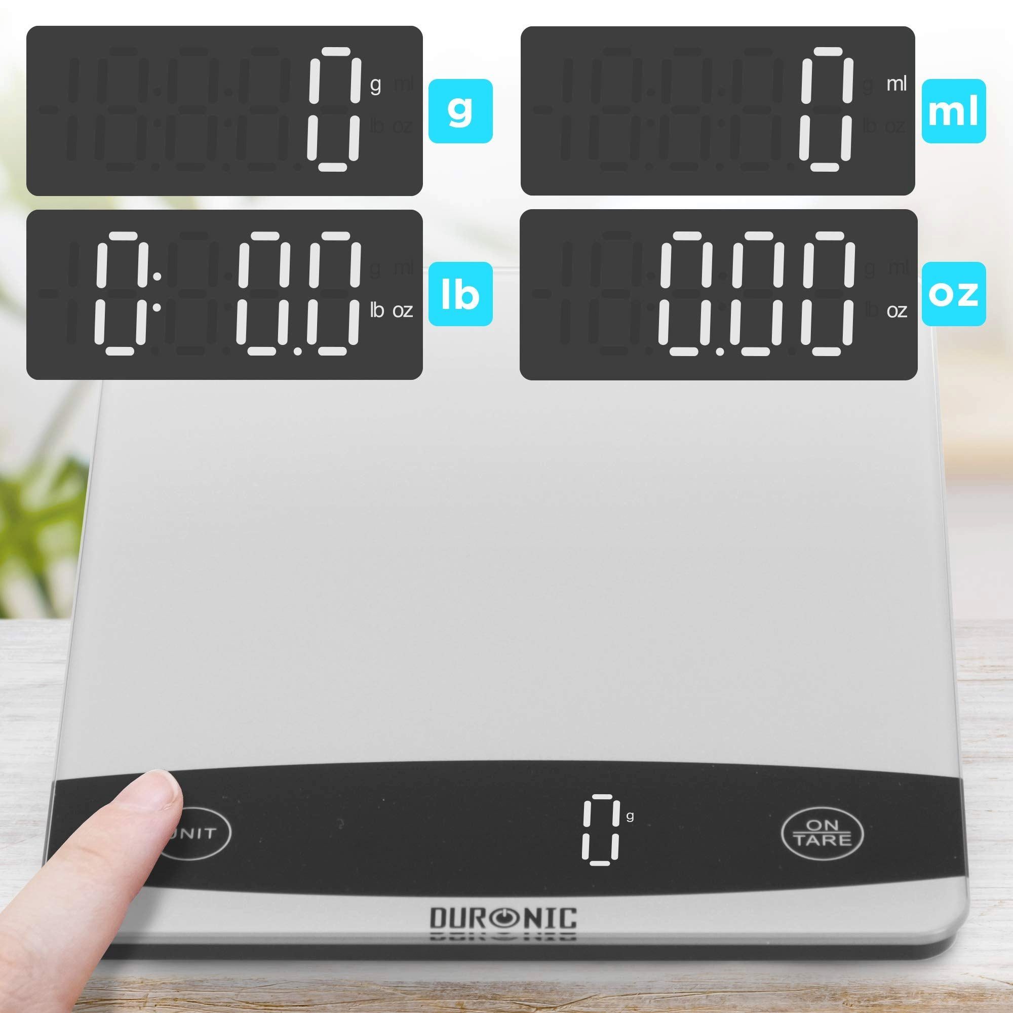 Duronic Küchenwaage, KS1009 Küchenwaage, 10 kg Digitalwaage, 1 g grammgenau Feinwaage