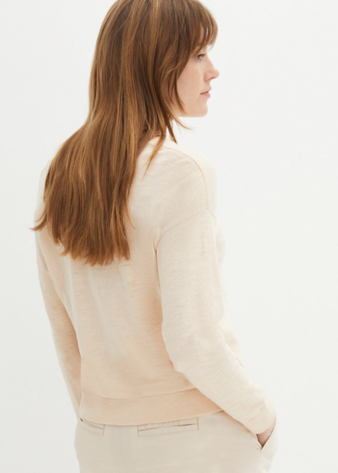 Leichter Strickpullover mit V-Ausschnitt aus Baumwolle