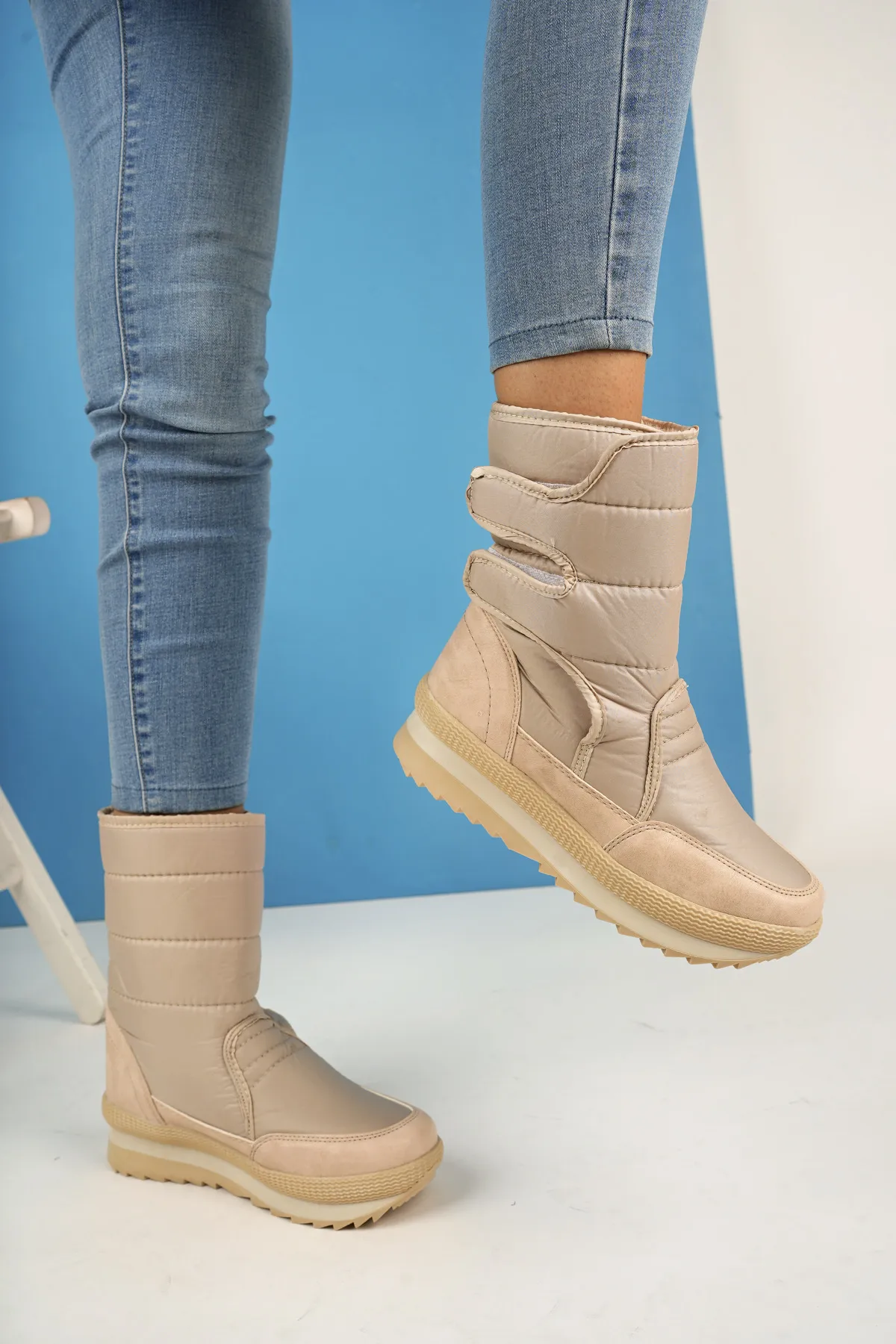 MUGGO  Felya garantierte Regen- und Schneestiefel für Damen mit Pelz und Klettverschluss