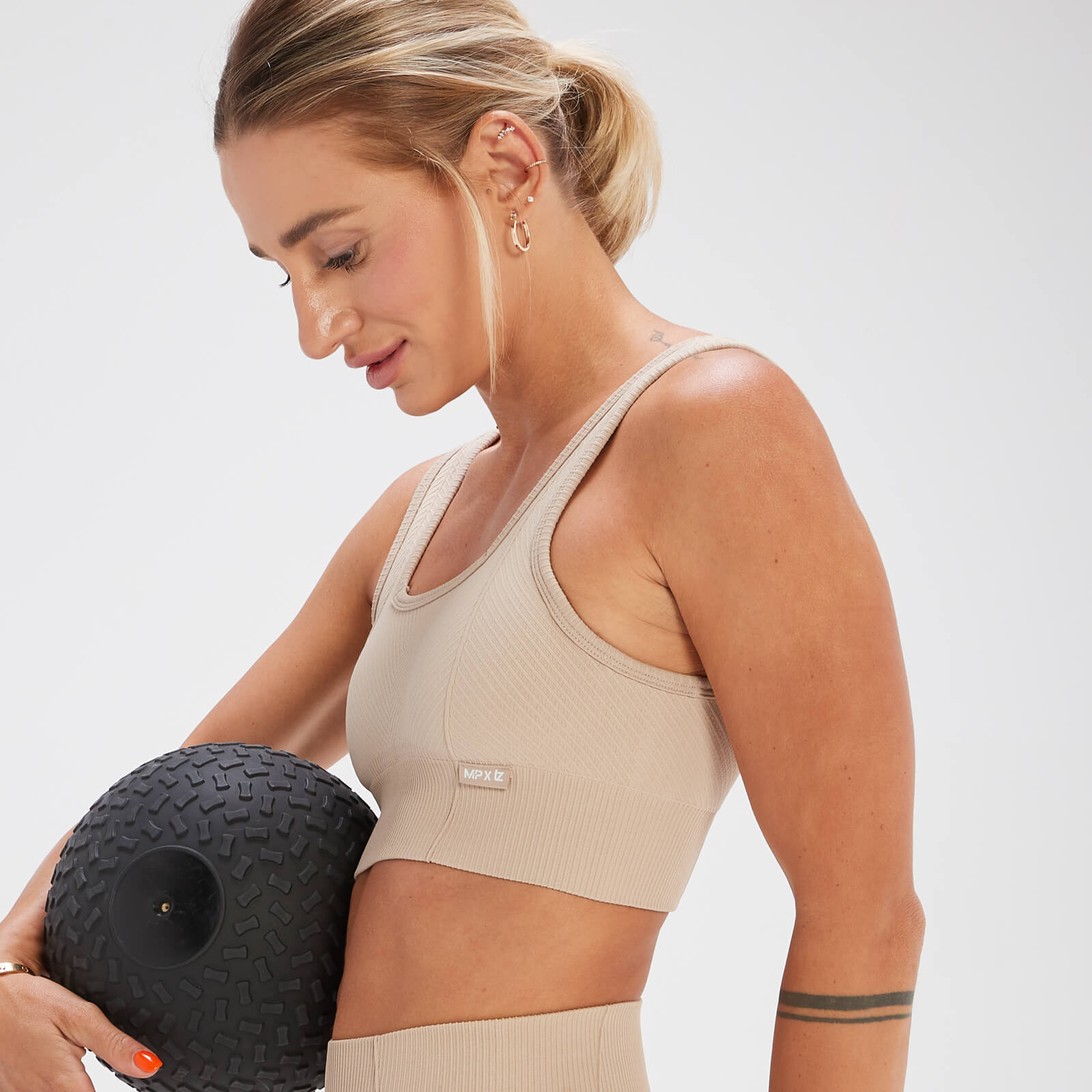 Brassière de sport sans coutures MP x Tatiana – Crème