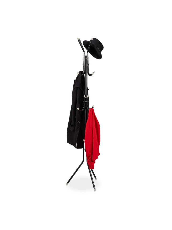 relaxdays Garderobenständer in Schwarz - (B)44 x (H)180 x (T)39 cm günstig kaufen onesize