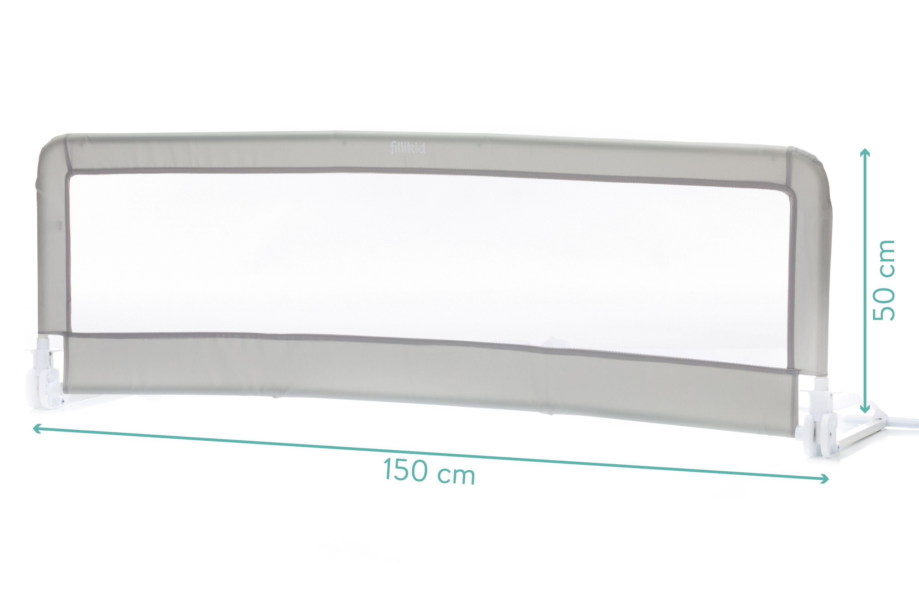 Fillikid Treppenschutzgitter Fillikid Bettgitter grau Exclusiv (150 x 50 cm)