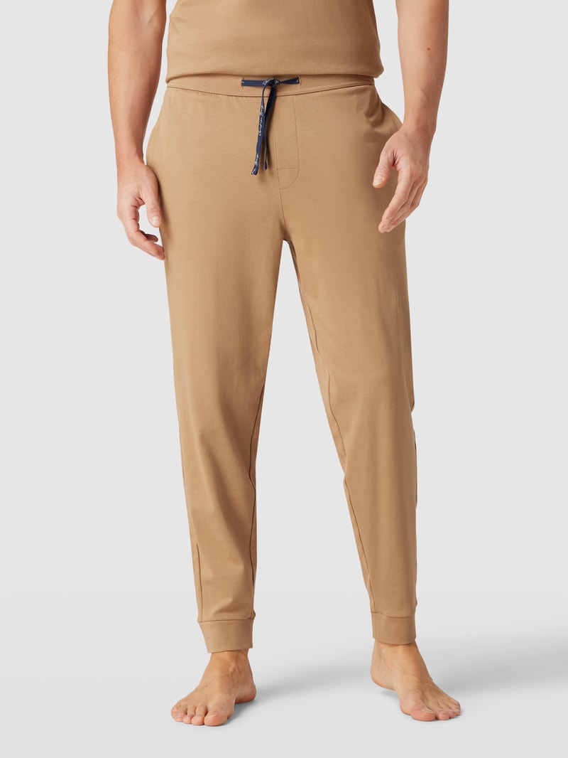 Sweatpants mit Label-Details in camel
